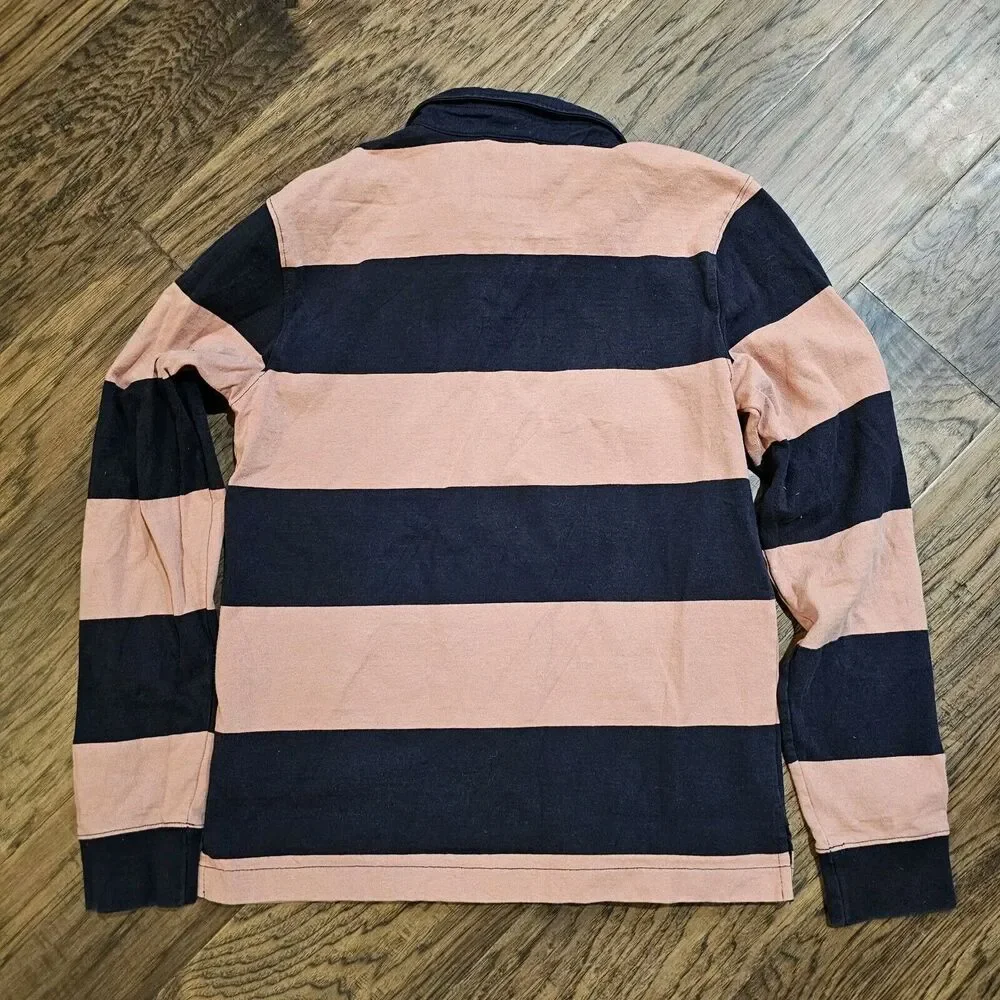 THE NORTH FACE MENS BERKELEY RUGBY LONG SLEEVE SHIRT PINK CLAY AVIATOR NAVY S